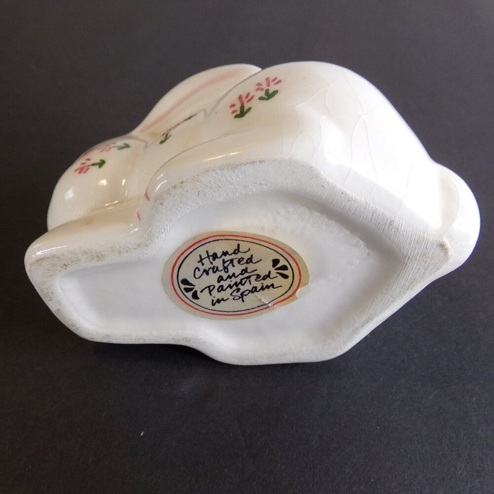 Bunny Rabbit Ceramic Planter Holder Container Spain White - Picture 7 of 10
